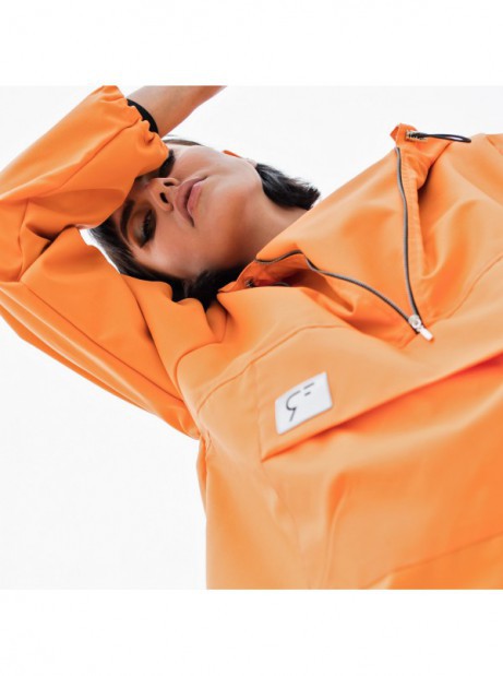 Orange anorak wind jacket