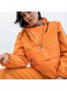 Orange anorak wind jacket