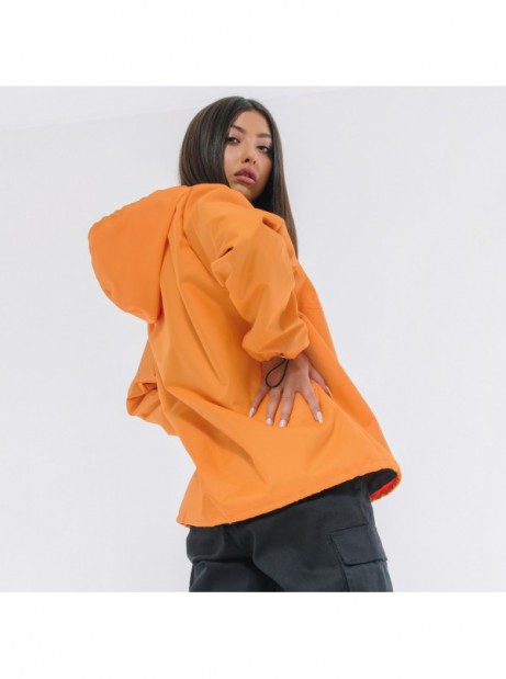 Orange anorak wind jacket