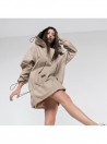 Wind jacket longline beige mocca