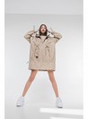 Wind jacket longline beige mocca