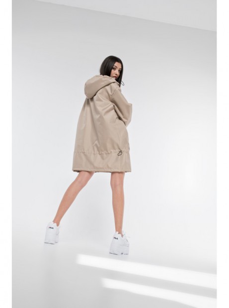 Wind jacket longline beige mocca