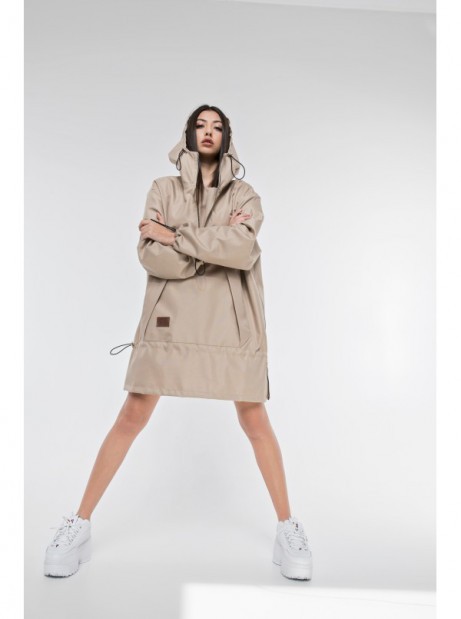 Wind jacket longline beige mocca