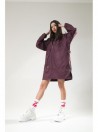 Wind jacket longline beige burgundy