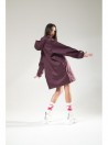 Wind jacket longline beige burgundy