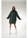 Bottle green longline wind jacket