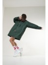 Bottle green longline wind jacket