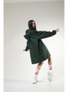 Bottle green longline wind jacket