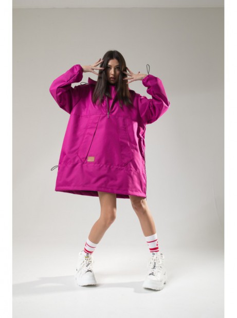 Wind jacket longline fuchsia