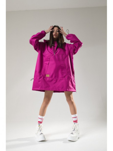 Wind jacket longline fuchsia