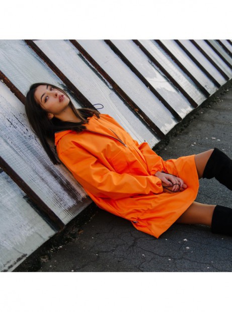 Longline wind jacket orange