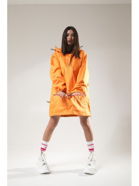 Longline wind jacket orange