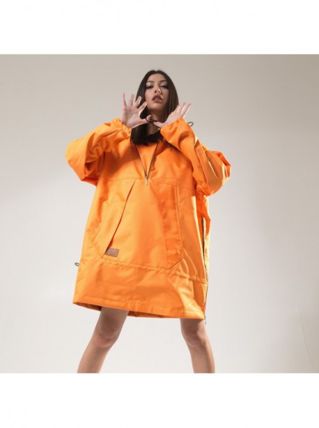 Longline wind jacket orange
