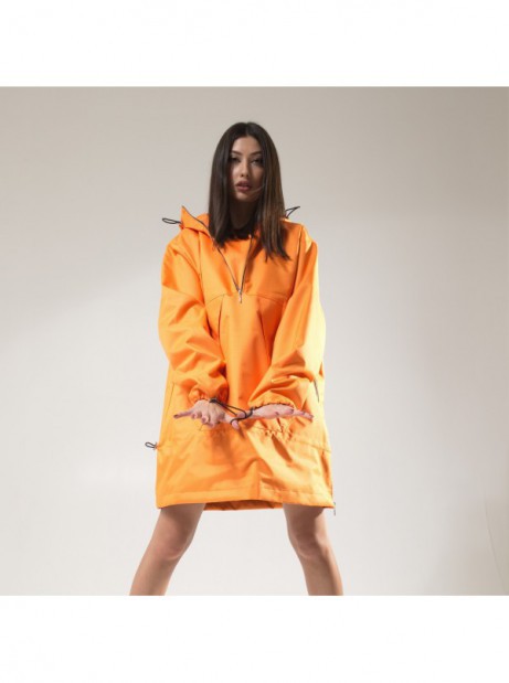 Longline wind jacket orange