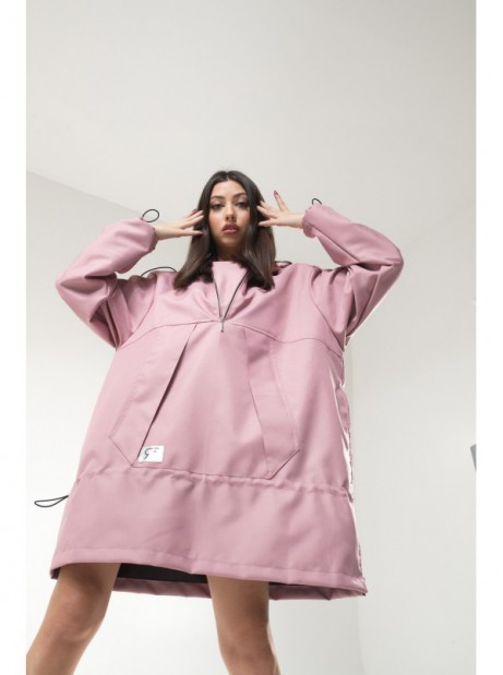 Wind jacket longline dusty pink