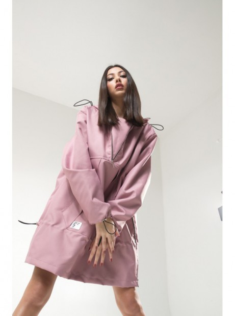 Wind jacket longline dusty pink