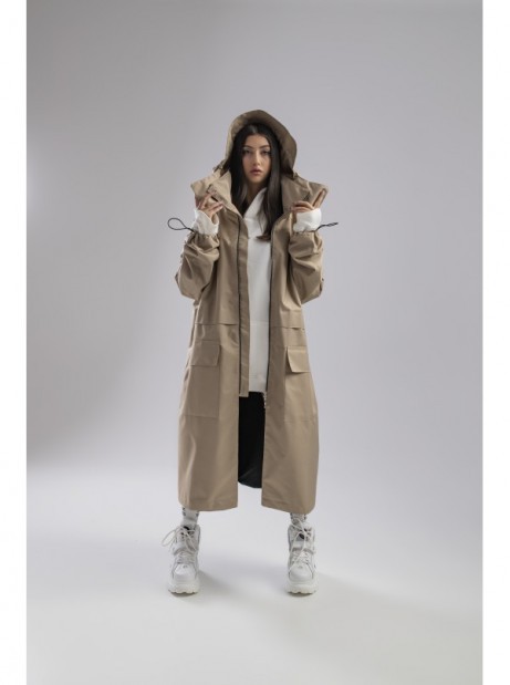 Parka Longline Hoodie Oversize mocca