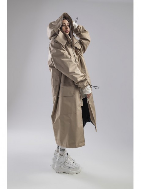 Parka Longline Hoodie Oversize mocca