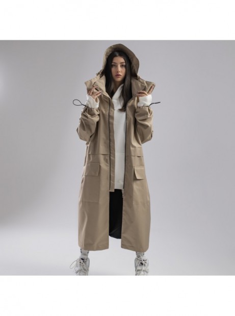 Parka Longline Hoodie Oversize mocca