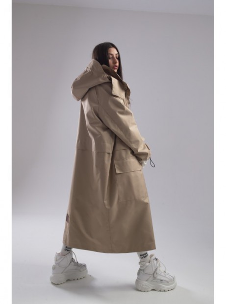 Parka Longline Hoodie Oversize mocca