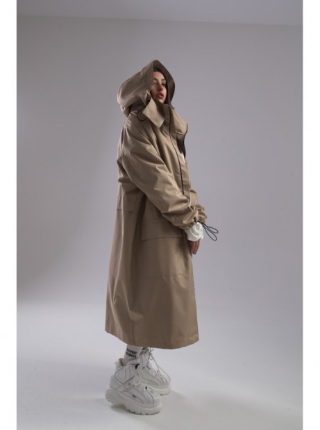 Parka Longline Hoodie Oversize mocca