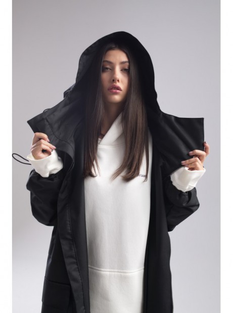 Parka Longline Hoodie Oversize black