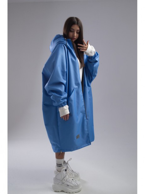 Longline hoodie oversize baby blue coat