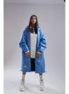 Longline hoodie oversize baby blue coat