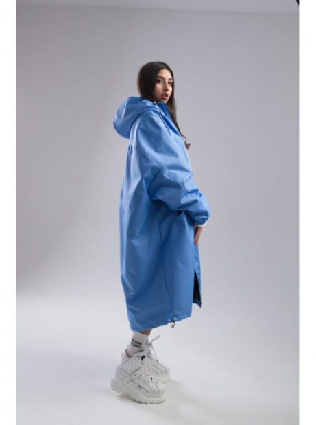 Longline hoodie oversize baby blue coat