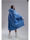 Longline hoodie oversize baby blue coat