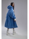 Longline hoodie oversize baby blue coat