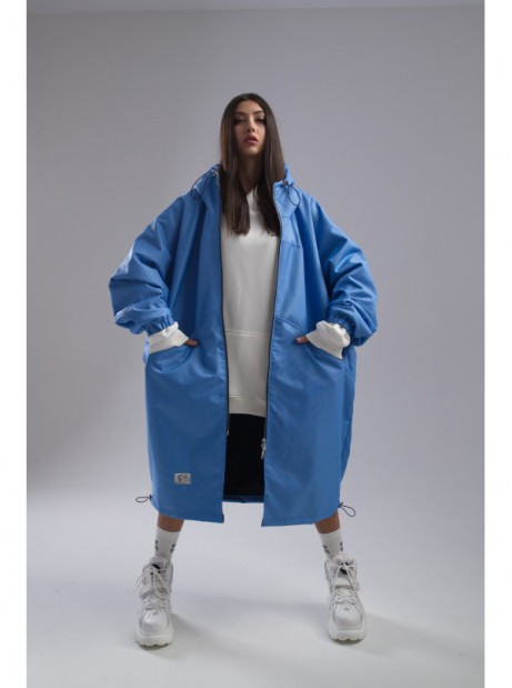 Longline hoodie oversize baby blue coat