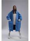 Longline hoodie oversize baby blue coat