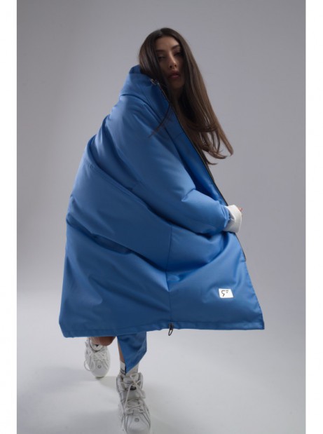 Longline hoodie oversize baby blue coat