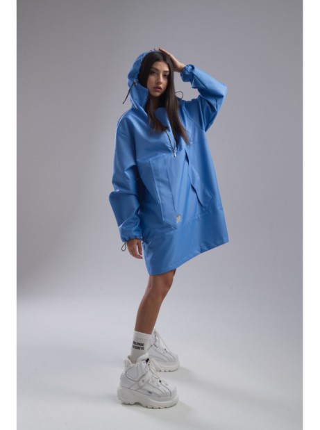 Longline baby blue wind jacket