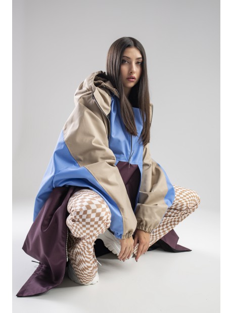 Płaszcz longline hoodie oversize colourful