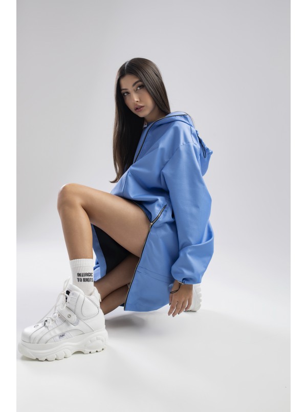 Longline baby blue wind jacket