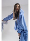 Longline hoodie oversize baby blue coat