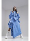 Płaszcz longline hoodie oversize baby blue