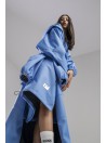 Longline hoodie oversize baby blue coat