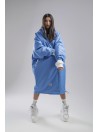 Longline hoodie oversize baby blue coat