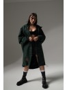 Longline hoodie oversize coat bottled green