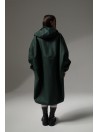 Longline hoodie oversize coat bottled green