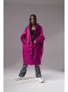 Longline hoodie oversize coat fuchsia