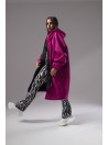 Longline hoodie oversize coat fuchsia