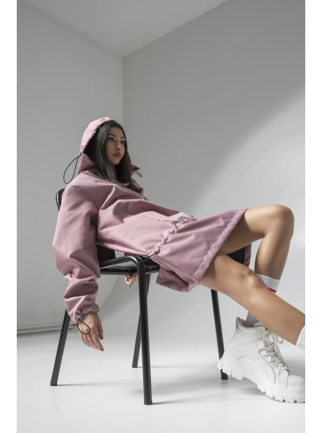 Wind jacket longline dusty pink