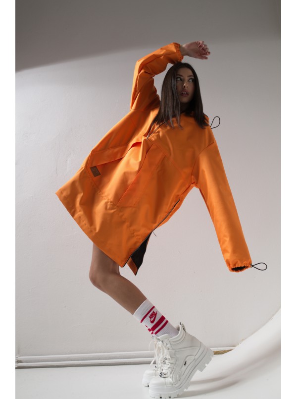 Longline wind jacket orange