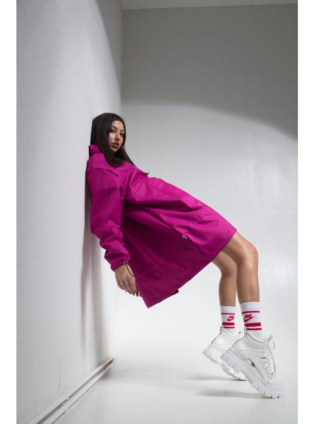 Wind jacket longline fuchsia