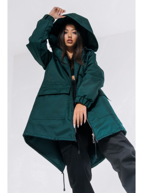 Bottle green parka jacket / coat