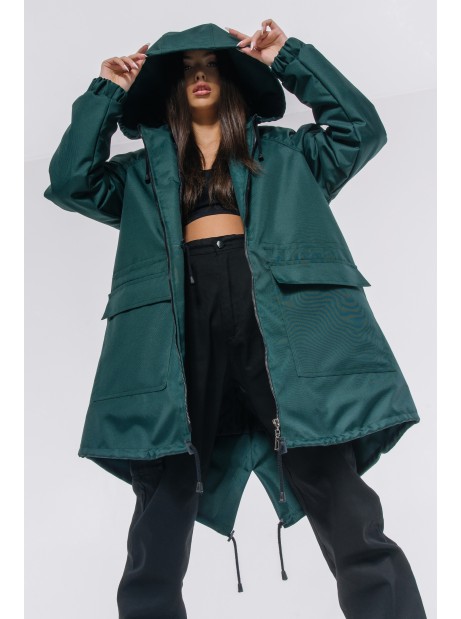 Bottle green parka jacket / coat